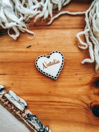 Dowolny tekst - IMIĘ - AŻUROWE SERCE (1szt) 3/4/5cm - - - (serduszka, serduszko, serca, ażur, aniołek)