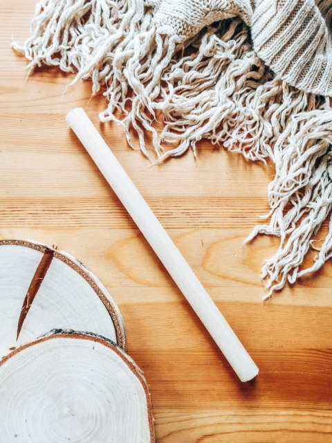 Drążek 20cm CIENKI (fi 10-12mm) (1szt) - (patyk do makramy kwietnika, profil na makramę kwietnik)