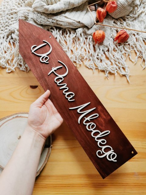 Drogowskaz (1szt) - (!) DO Pana Młodego - - - (znak drogowskazu, tablica, tabliczka, strzałka)