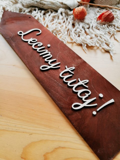 Drogowskaz (1szt) Lecimy tutaj! - - - (znak drogowskazu, tablica, tabliczka, strzałka)