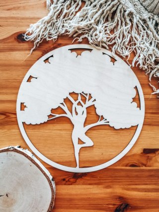 Drzewo KOBIETA 01 - (1szt) - koło obręcz baza do łapacza snów makramy makatki - - - (łapacz snów, makrama, makatka)