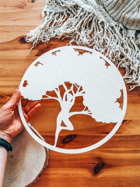 Drzewo KOBIETA 01 - (1szt) - koło obręcz baza do łapacza snów makramy makatki - - - (łapacz snów, makrama, makatka)