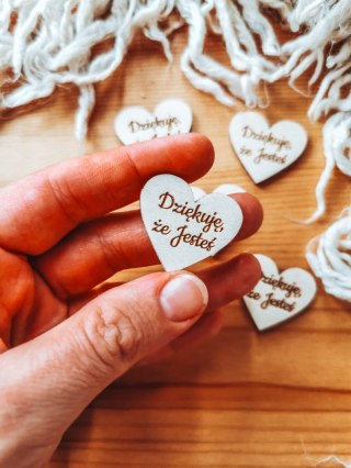 Dziękuję, że jesteś - SERCE (5szt) 3/4/5cm - - - (serduszka, serduszko, serca)