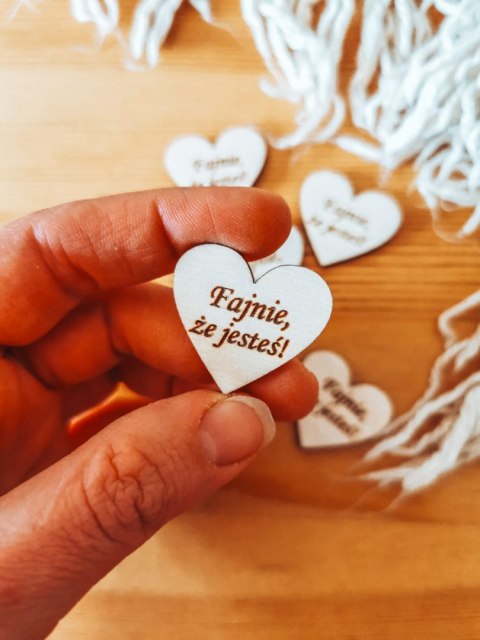 Fajnie, że jesteś - SERCE (5szt) 3/4/5cm - - - (serduszka, serduszko, serca)