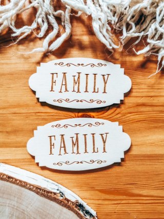Family - TABLICZKA (2szt) 10cm/12cm/14cm (8 wzorów) - - - (rodzina)