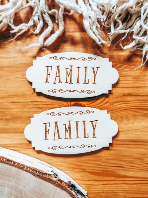 Family - TABLICZKA (2szt) 10cm/12cm/14cm (8 wzorów) - - - (rodzina)