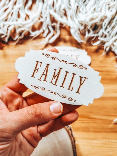 Family - TABLICZKA (2szt) 10cm/12cm/14cm (8 wzorów) - - - (rodzina)