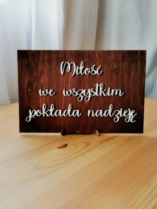 Hymn o Miłości - tabliczka A4 + podstawka - zestaw 6-16szt