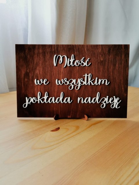 Hymn o Miłości - tabliczka A4 + podstawka - zestaw 6-16szt