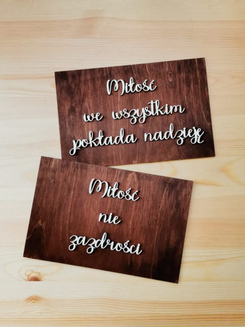 Hymn o Miłości - tabliczka A4 + podstawka - zestaw 6-16szt