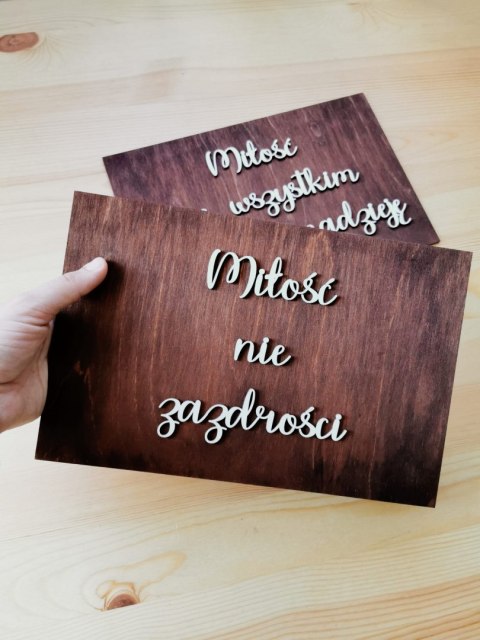 Hymn o Miłości - tabliczka A4 + podstawka - zestaw 6-16szt