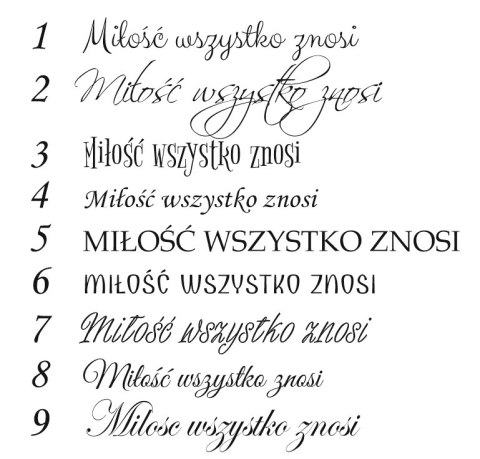 Hymn o Miłości - wzór 05 - tabliczka A4 + podstawka - zestaw 6-16szt