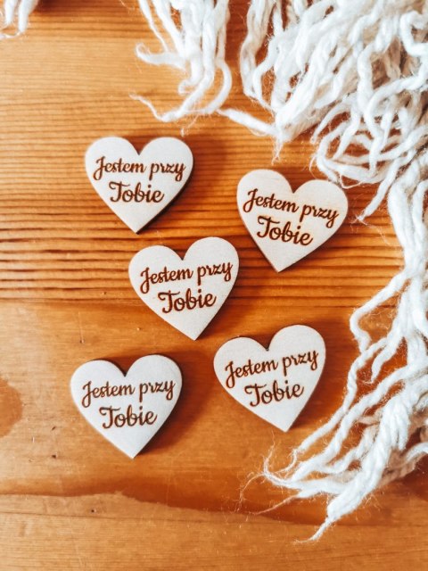 Jestem przy Tobie - SERCE (5szt) 3/4/5cm - - - (serduszka, serduszko, serca)