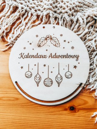 Kalendarz Adwentowy TABLICA - BOMBKI choinkowe (koło) - - - (baza tabliczka do kalendarza adwentowego)