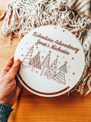 Kalendarz Adwentowy TABLICA - CHOINKI świąteczne (koło) - - - (baza tabliczka do kalendarza adwentowego )