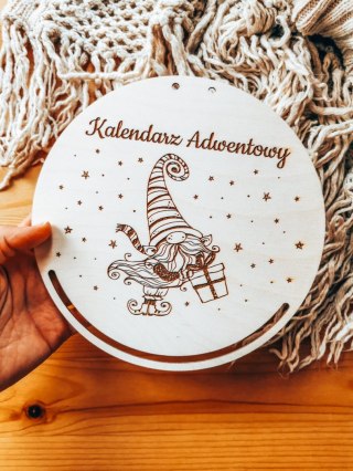 Kalendarz Adwentowy TABLICA - SKRZAT świąteczny (koło) - - - (baza tabliczka do kalendarza adwentowego )