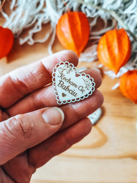 Kocham Cię Babciu - AŻUROWE serce (5szt) 3/4/5cm - - - (serduszka, serduszko, serca, ażur, Dzień Babci Dziadka Dziadków)