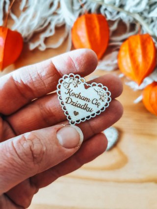 Kocham Cię Dziadku - AŻUROWE serce (5szt) 3/4/5cm - - - (serduszka, serduszko, serca, ażur, Dzień Babci Dziadka Dziadków)