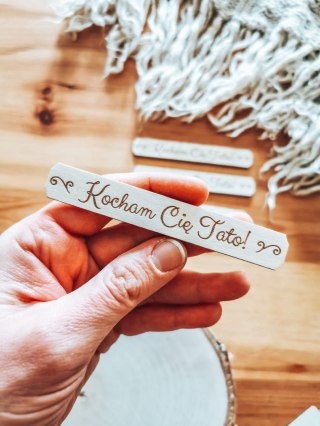 Kocham Cię Tato - TABLICZKA (4szt) 10cm/12cm/14cm (8 wzorów) - - - (na Walentynki Ślub Podziękowanie Dzień Ojca)