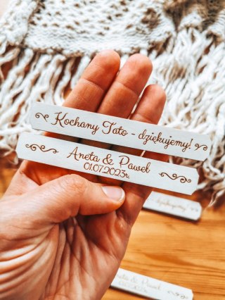 Kochana Mamo Tato Dziękujemy IMIONA MIX - TABLICZKA (4szt) 10cm/12cm/14cm (8 wzorów) - - - (personalizowane podziękowanie ślubne