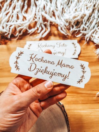 Kochana Mamo Tato Dziękujemy MIX - TABLICZKA (2szt) 14,0cm x 4,5cm (8 wzorów) - - - (podziękowanie ślubne podziękowania dla rodz