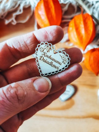 Kochanemu Dziadkowi - AŻUROWE serce (5szt) 3/4/5cm - - - (serduszka, serduszko, serca, ażur, Dzień Babci Dziadka Dziadków)