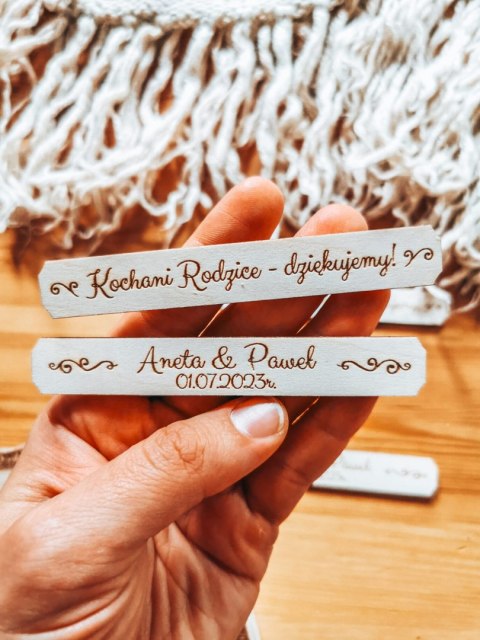 Kochani Rodzice Dziękujemy IMIONA - TABLICZKA (4szt) 10cm/12cm/14cm (8 wzorów) - - - (personalizowane podziękowanie ślubne na śl