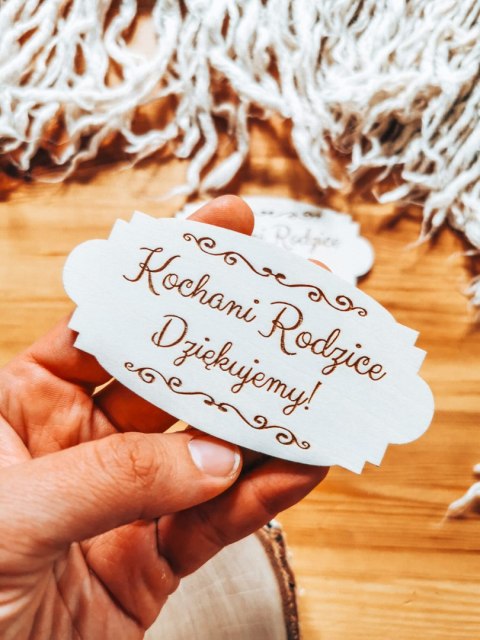 Kochani Rodzice Dziękujemy - TABLICZKA (2szt) 10cm/12cm/14cm (8 wzorów) - - - (podziękowanie ślubne dla rodziców ślub)