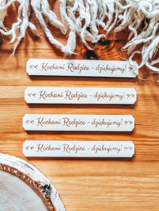Kochani Rodzice Dziękujemy - TABLICZKA (4szt) 10cm/12cm/14cm (8 wzorów) - - - (podziękowanie ślubne na ślub dla rodziców)