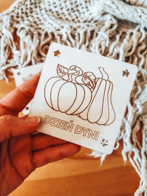 Kolorowanka drewniana (2szt) - DYNIA 01 - - - (drewniane kolorowanki)