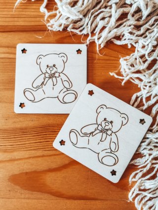 Kolorowanka drewniana (2szt) - MIŚ 01 - - - (drewniane kolorowanki)