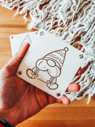 Kolorowanka drewniana (2szt) - SKRZAT 01 - - - (drewniane kolorowanki)