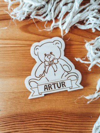 MIŚ 01 - magnes 7cm (1szt) - z imieniem - - - (odznaka)