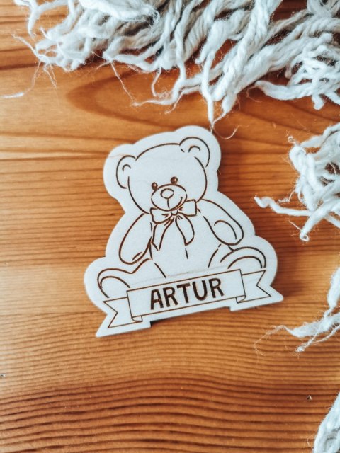 MIŚ 01 - magnes 7cm (1szt) - z imieniem - - - (odznaka)