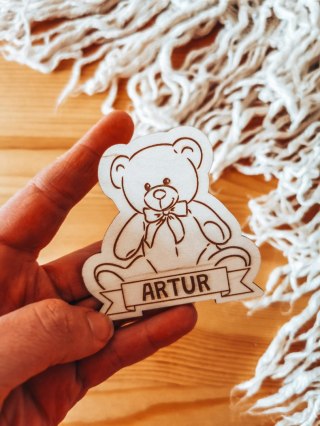 MIŚ 01 - magnes 7cm (1szt) - z imieniem - - - (odznaka)