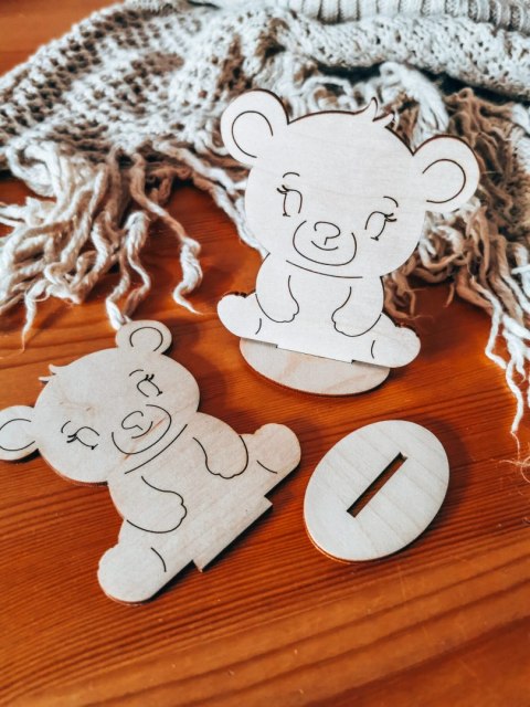 MIŚ 02 - figurka z podstawką (2szt) (10cm) - do ozdabiania