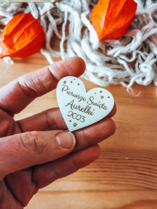 Magicznych Świąt - SERCE (5szt) 3/4/5cm - - - (serduszka, serduszko, serca, Gwiazdka, Święta, Boże Narodzenie)