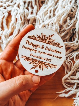 Magnes KOŁO - podziękowanie PAPROĆ wzór 01