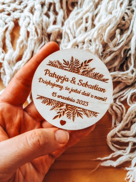 Magnes KOŁO - podziękowanie PAPROĆ wzór 01