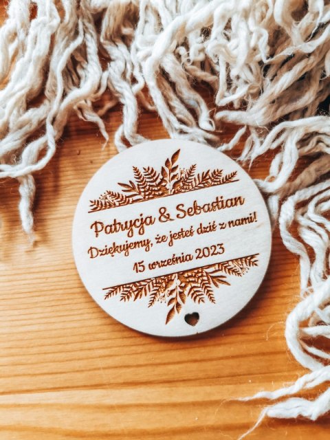 Magnes KOŁO - podziękowanie PAPROĆ wzór 01