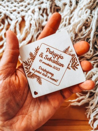 Magnes ROMB - podziękowanie PAPROĆ wzór 01