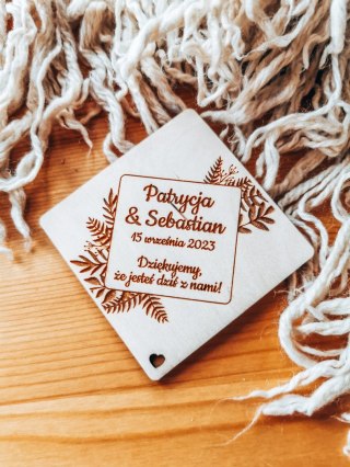 Magnes ROMB - podziękowanie PAPROĆ wzór 01