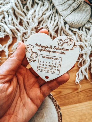 Magnes SERCE - save the date KALENDARZ wzór 01 - - - (zapamiętaj zapisz zarezerwuj naszą datę)