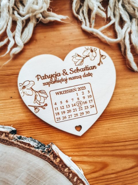 Magnes SERCE - save the date KALENDARZ wzór 01 - - - (zapamiętaj zapisz zarezerwuj naszą datę)