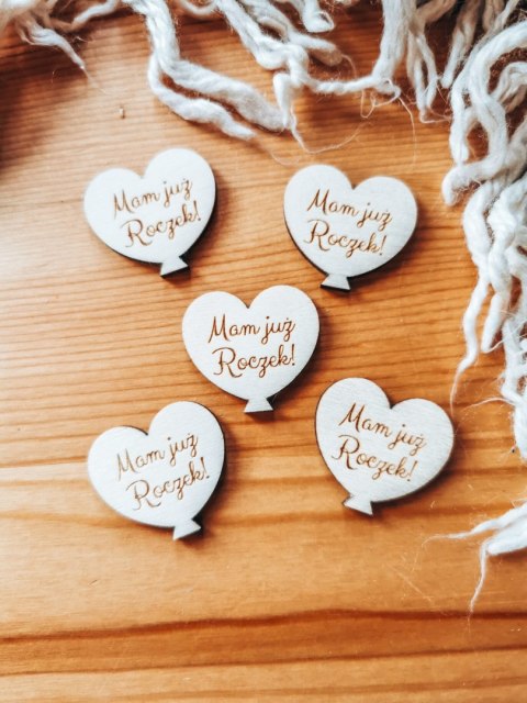 Mam już roczek - BALON-SERCE (5szt) 3/4/5cm - - - (serduszka, serduszko, serca)