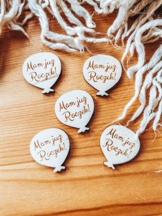 Mam już roczek - ZESTAW 5szt BALON-OKRĄGŁY 3/4/5cm - - - (balonik, baloniki, balony, pierwsze urodziny)