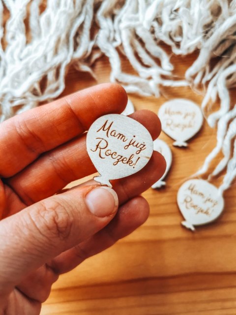 Mam już roczek - ZESTAW 5szt BALON-OKRĄGŁY 3/4/5cm - - - (balonik, baloniki, balony, pierwsze urodziny)