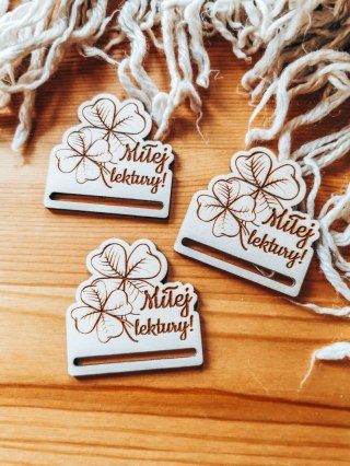 Miłej lektury /koniczynka/ - zakładka po obrysie 5cm (3szt) - - - (baza do zakładki do książki, czterolistna koniczyna na szczęś