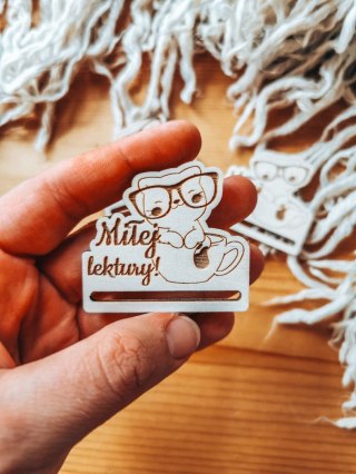 Miłej lektury /kotek/ - zakładka po obrysie 5cm (3szt) - - - (baza do zakładki do książki, kot, kawa)