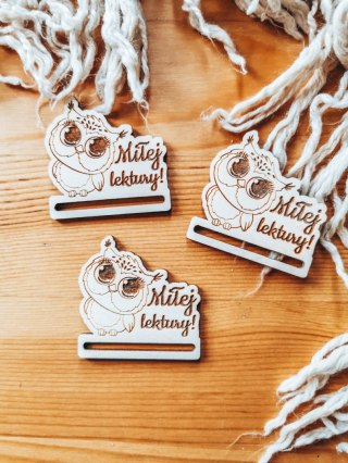 Miłej lektury /sowa/ - zakładka po obrysie 5cm (3szt) - - - (baza do zakładki do książki)